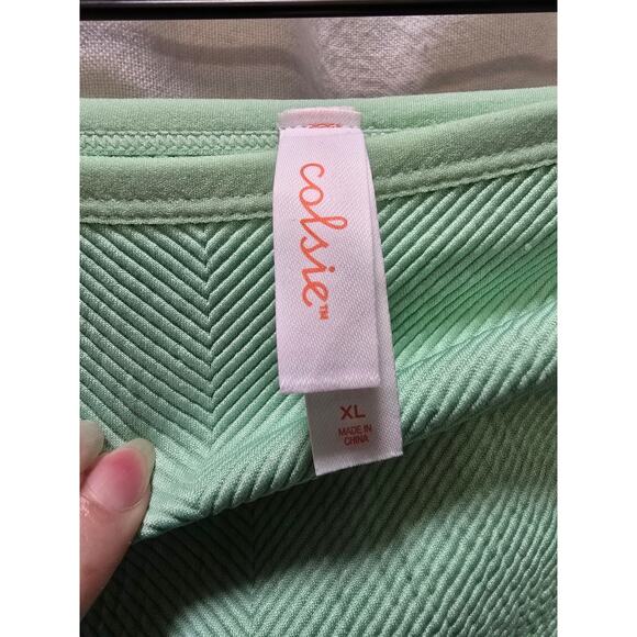 NWT Colsie light green ribbed bandeau crop top with removable straps size XL - Picture 2 of 11